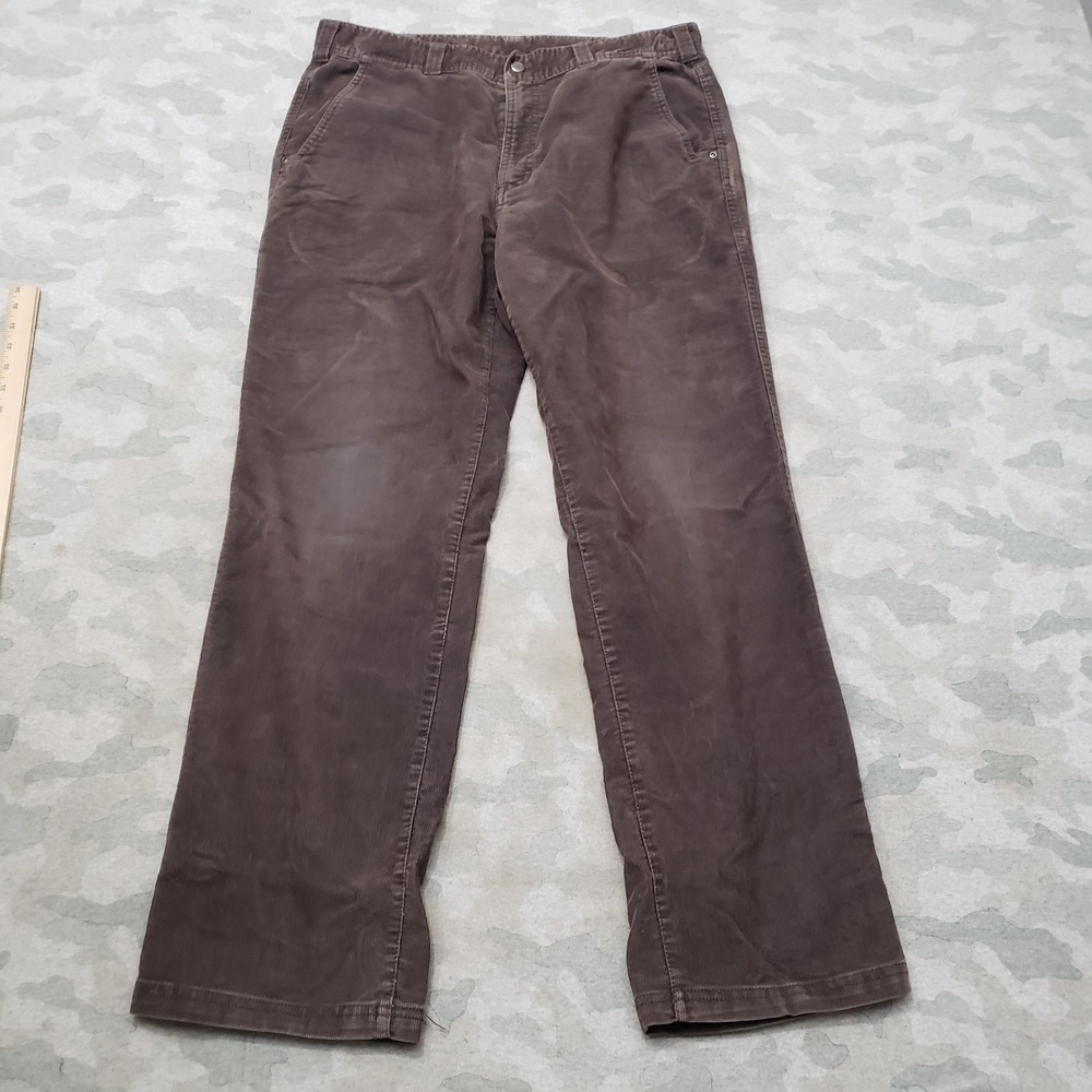 Exofficio Pants Mens 36 Brown Pockets Corduroy Straight Leg Fishing Outdoors